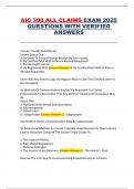 AIC 300 ALL CLAIMS EXAM 2025  QUESTIONS WITH VERIFIED  ANSWERS