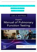Test Bank for Ruppel&rsquo;s Manual of Pulmonary Function Testing 12th Edition&comma; By Mottram Chapter 1 - 13 Updated