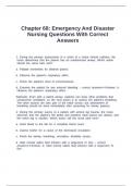 Chapter 68&colon; Emergency and Disaster Nursing questions with correct answers