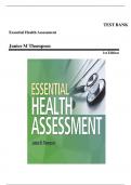 TEST BANK Essential Health Assessment 2nd Edition by Janice M Thompson, Chapter 1 - 24