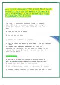 ALL HESI FUNDAMENTALS EXAM TEST BANK UPDATED QUESTIONS WITH ATIONALES AND ANSWERS LATEST UPDATED HESI FUNDAMENTALS EXAM