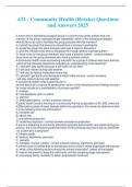 ATI - Community Health &lpar;Retake&rpar; Questions and Answers 2025