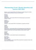 Pharmacology Exam 2 Retake Questions and Answers 2025-2026