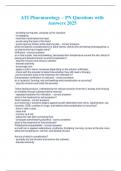 ATI Pharmacology &ndash; PN Questions with Answers 2025