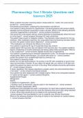 Pharmacology Test 3 Retake Questions and Answers 2025