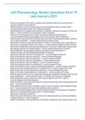 ATI Pharmacology Retake Questions-First 75 and Answers 2025