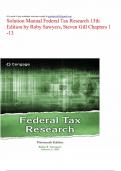 Solution Manual Federal Tax Research 13th Edition by Roby Sawyers&comma; Steven Gill Chapters 1 -13
