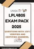 LPL4805 EXAM PACK 2025 &lpar;QUESTIONS WITH ANSWERS&rpar;