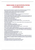 MED SURG II QUESTONS WITH ANSWERS 2025