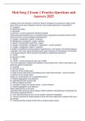 Med Surg 2 Exam 1 Practice Questions and Answers 2025