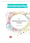 TEST BANK For Global Business Today&comma; 12th Edition By Charles Hill&comma; Verified Chapters 1 - 17&comma; Complete Newest Version