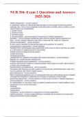 NUR 304- Exam 1 Questions and Answers 2025-2026