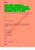 WGU C955 - Module 7&colon; Probability EXAM&vert;COMPLETE STUDY GUIDE WITH UPDATED ANSWERS&period;GET A A PASS