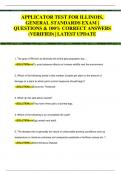 APPLICATOR TEST FOR ILLINOIS&comma; GENERAL STANDARDS EXAM &vert;  QUESTIONS & 100&percnt; CORRECT ANSWERS &lpar;VERIFIED&rpar; &vert; LATEST UPDATE 