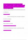 Crowd Management Certification Final Exam &sol; Study Guide &sol; Expert Verified ActualQuestions & Answers for Guaranteed Pass &sol;Newest Update 2025
