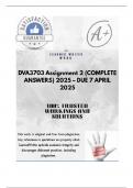 DVA Assignment 2 &lpar;COMPLETE ANSWERS&rpar; 2025 &ndash; DUE 7 APRIL 2025&semi; 100&percnt; trusted&comma; comprehensive and complete reliable solution with clear explanation