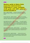 Mastery guide to Maine State Inspection Administrative Tesgraded A t exam &vert;complete study guide with 100&percnt; updared answers&vert;Graded A 