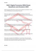D431 Digital Forensics WGU Exam Questions and Answers 2025
