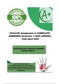 DVA3706 Assignment 2 &lpar;COMPLETE ANSWERS&rpar; Semester 1 2025 &lpar;888968&rpar; - DUE April 2025&semi; 100&percnt; correct solutions and explanations&period; 