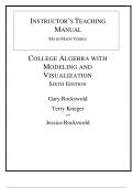 Test Bank for College Algebra with Modeling and Visualization 6th Edition (Gary Rockswold, 2017), Chapter 1-8