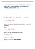 AAA DRIVERS ED EXAM 2025 UPDATE&sol;PRACTICE QUESTIONS  AND CORRECT VERIFIED ANSWERS &lpar;complete solutions&rpar;  ASSURED SUCCESS&sol;GRADED A&plus;&excl;&excl;&excl; 