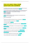 ITCS 1213 UNCC FINAL EXAM QUESTIONS AND ANSWERS