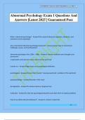 Abnormal Psychology Exam 1 Questions And Answers &vert;Latest 2025 &vert; Guaranteed Pass