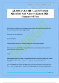 ALTIMA CERTIFICATION Exam Questions And Answers &vert;Latest 2025 &vert; Guaranteed Pass
