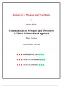 Instructor&rsquo;s Manual and Test Bank for Communication Sciences and Disorders&colon; A Clinical Evidence-Based Approach 3rd Edition by Laura Justice&comma; Chapter 1-15