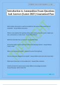 Introduction to Ammunition Exam Questions And Answers &vert;Latest 2025 &vert; Guaranteed Pass