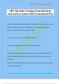ARC Specialist Training Exam Questions And Answers &vert;Latest 2025 &vert; Guaranteed Pass