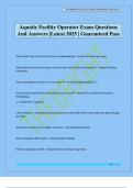 Aquatic Facility Operator Exam Questions And Answers &vert;Latest 2025 &vert; Guaranteed Pass