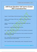 ASD Exam Questions And Answers &vert;Latest 2025 &vert; Guaranteed Pass