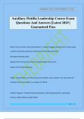 Auxiliary Flotilla Leadership Course Exam Questions And Answers &vert;Latest 2025 &vert; Guaranteed Pass