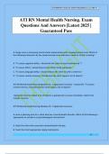 ATI RN Mental Health Nursing&period; Exam Questions And Answers &vert;Latest 2025 &vert; Guaranteed Pass