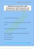 BIO202 Final Exam Study Guide &lpar;StraighterLine A&P II&rpar; Questions And Answers &vert;Latest 2025 &vert; Guaranteed Pass