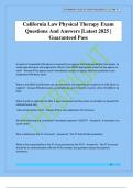 California Law Physical Therapy Exam Questions And Answers &vert;Latest 2025 &vert; Guaranteed Pass