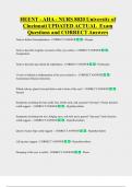 HEENT - AHA - NURS 8020 University of  Cincinnati UPDATED ACTUAL  Exam  Questions and CORRECT Answers