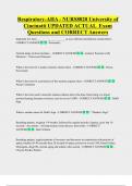 Respiratory-AHA - NURS8020 University of  Cincinatti UPDATED ACTUAL  Exam  Questions and CORRECT Answers 