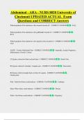 Abdominal - AHA - NURS 8020 University of  Cincinnati UPDATED ACTUAL  Exam  Questions and CORRECT Answers 