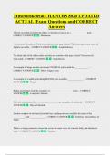 Musculoskeletal - HA NURS 8020 UPDATED  ACTUAL  Exam Questions and CORRECT  Answers 