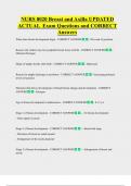 NURS 8020 Breast and Axilla UPDATED  ACTUAL  Exam Questions and CORRECT  Answers 