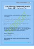CCB Study Exam Questions And Answers &vert;Latest 2025 &vert; Guaranteed Pass