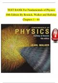 TEST BANK For Fundamentals of Physics 10th Edition By Resnick&comma; Walker and Halliday Chapters 1 - 44