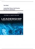 Test Bank for Leadership Theory and Practice 9th Edition by Peter G&period; Northouse NEWEST VERSION