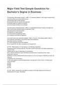 Major Field Test Sample Questions for Bachelor's Degree in Business Questions and answers graded A&plus; 2025&sol;2026
