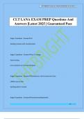 CLT LANA EXAM PREP Questions And Answers &vert;Latest 2025 &vert; Guaranteed Pass