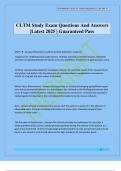 CLTM Study Exam Questions And Answers &vert;Latest 2025 &vert; Guaranteed Pass
