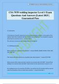 CSA W59 welding inspector Level 1 Exam Questions And Answers &vert;Latest 2025 &vert; Guaranteed Pass