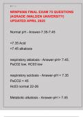 NRNP6566 FINAL EXAM 75 QUESTIONS  &vert;AGRADE &lpar;WALDEN UNIVERSITY&rpar;  UPDATED APRIL 2025